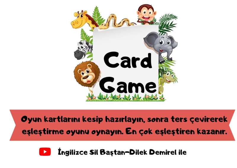 60 Adet Resimli Kelime Kartları (Hayvanlar İle İlgili) - Görsel 2