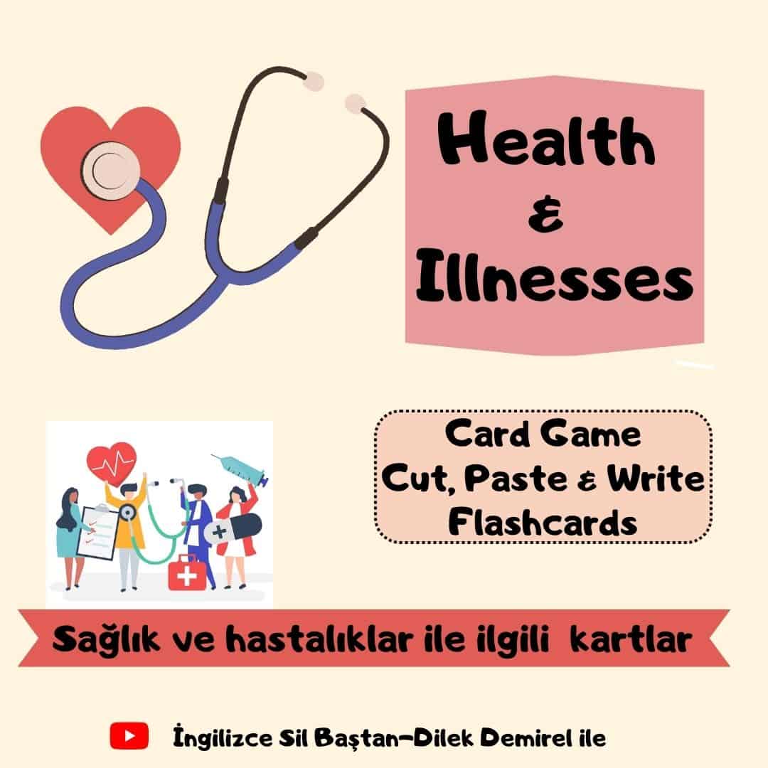 40 Adet Resimli Kelime Kartları (Sağlık ve Hastalıklar İle İlgili)