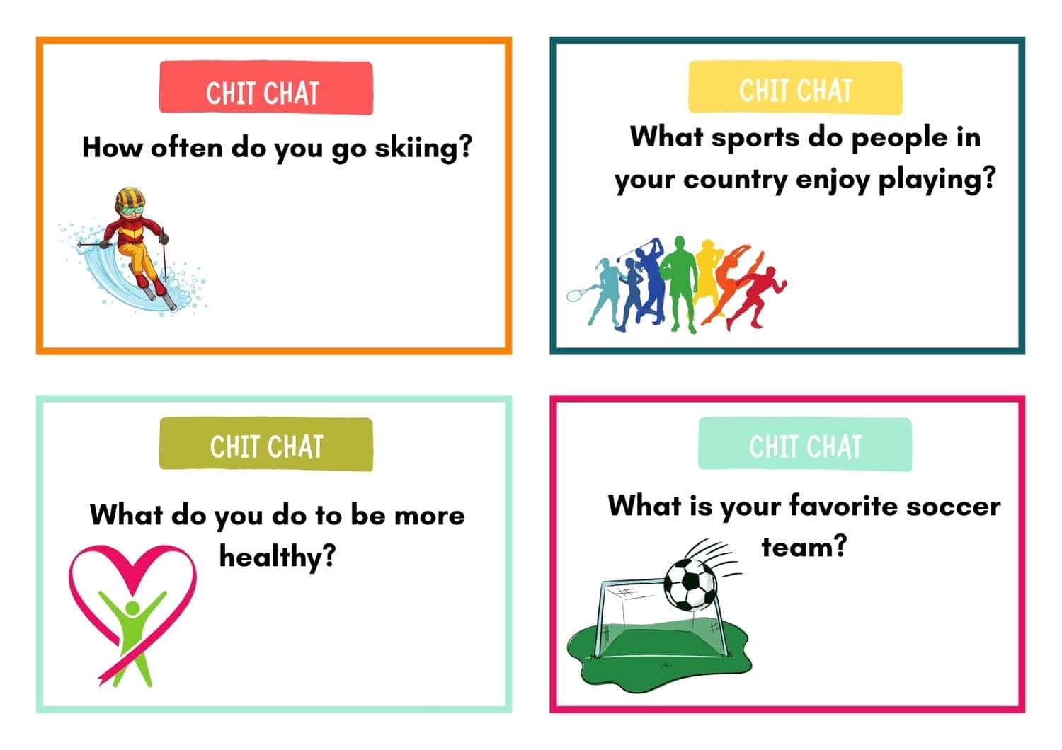 7. Sınıf - 2. Ünite - Sports 80 Adet Resimli Konuşma Kartı - Görsel 4