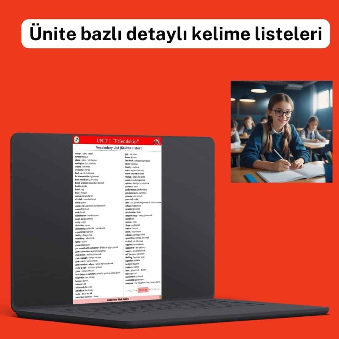 LGS İngilizce Kelime Test Kitabı (1. Dönem) - Görsel 2