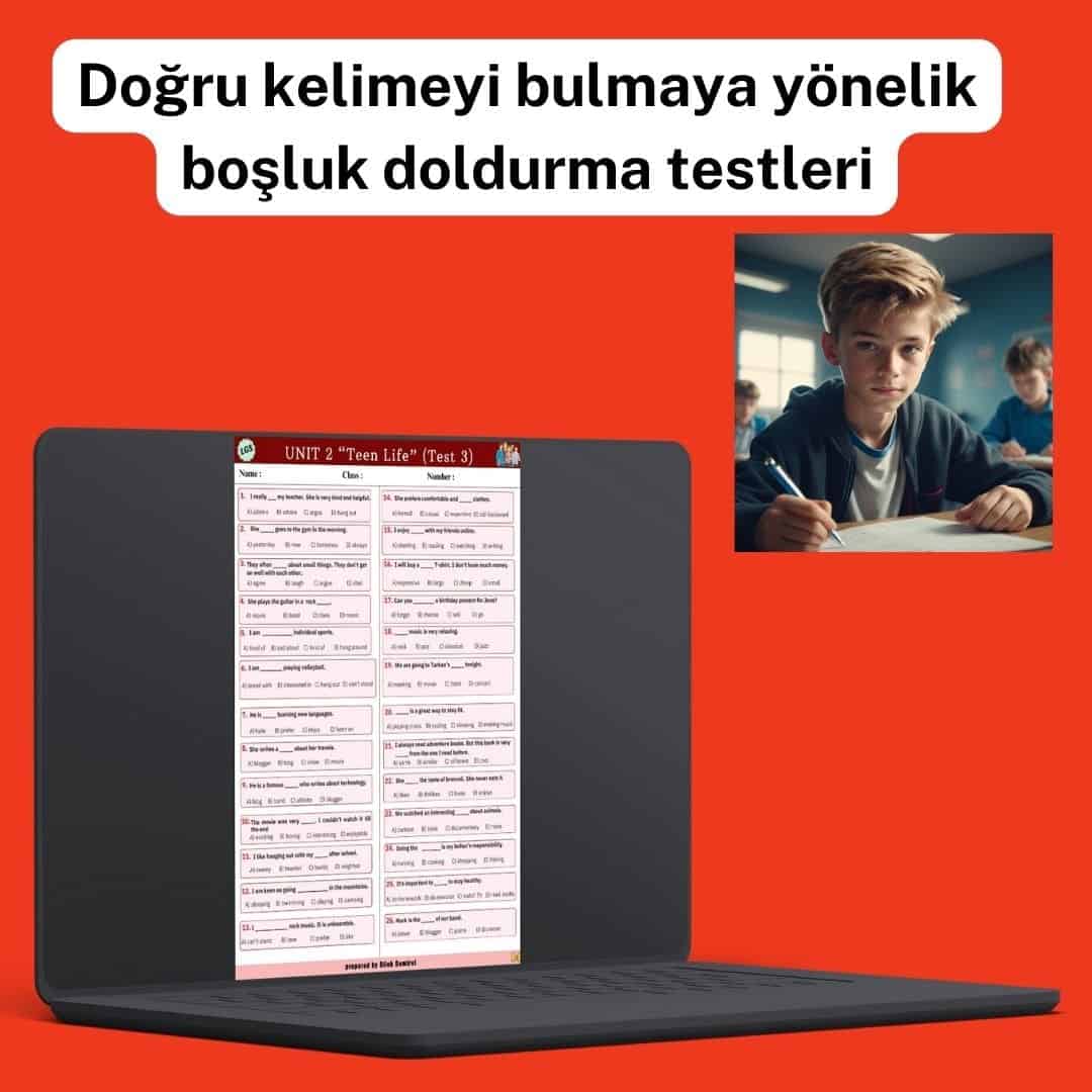 LGS İngilizce Kelime Test Kitabı (1. Dönem) - Görsel 3