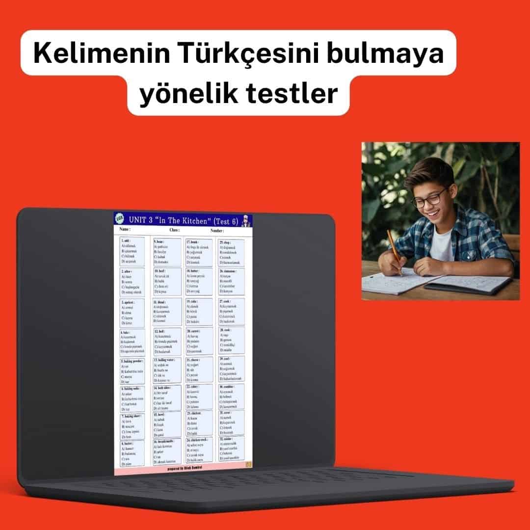 LGS İngilizce Kelime Test Kitabı (1. Dönem) - Görsel 4