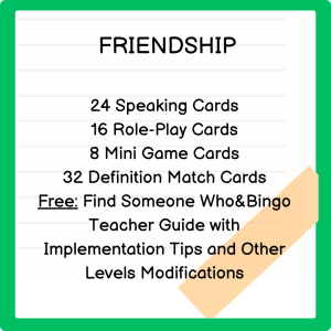 12 Ay 12 Tema | Friendship (English Speaking Cards & Mini Games) (A2 - B1)